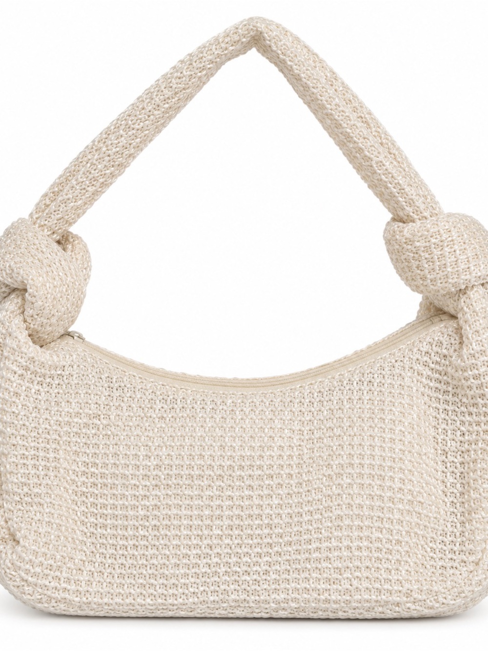 Ivory Woven Shoulder Bag